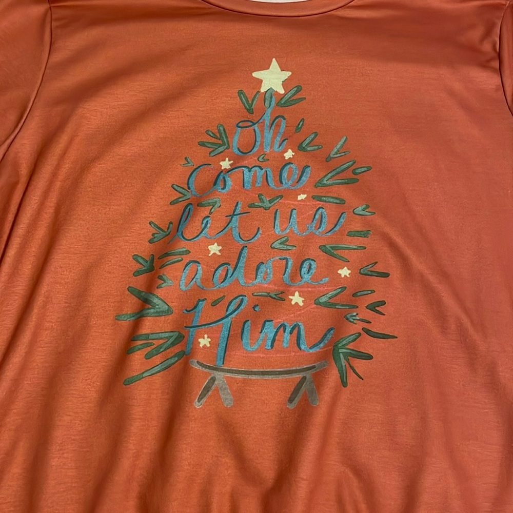 “ O Come Let Us Adore Him “ Long Sleeve Top